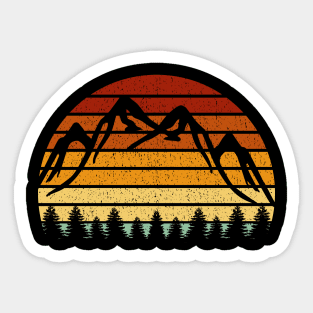 Vintage Sunset Mountains Gift For Nature Loving Mountaineers Sticker